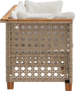vidaXL Sofa ogrodowa z poduszkami, 3-osobowa, beż, polirattan 5