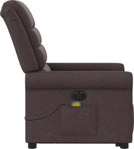 vidaXL Podnoszony fotel masujący, elektryczny, rozkładany, ciemny brąz 6