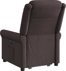 vidaXL Podnoszony fotel masujący, elektryczny, rozkładany, ciemny brąz 7