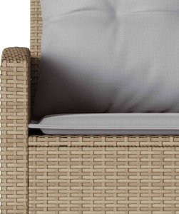 vidaXL L-kształtna kanapa z poduszkami beżowy polirattan 6