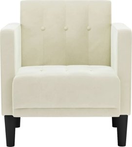 vidaXL Sofa Fotel z Podłokietnikami Kremowy 53 cm Aksamit 3