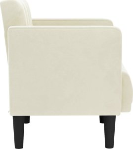 vidaXL Sofa Fotel z Podłokietnikami Kremowy 53 cm Aksamit 4