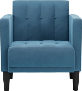 vidaXL Sofa Fotel z Podłokietnikami Niebieski 53 cm Aksamit 3