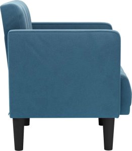 vidaXL Sofa Fotel z Podłokietnikami Niebieski 53 cm Aksamit 4