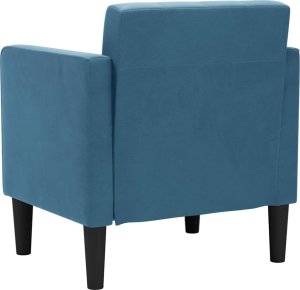 vidaXL Sofa Fotel z Podłokietnikami Niebieski 53 cm Aksamit 5