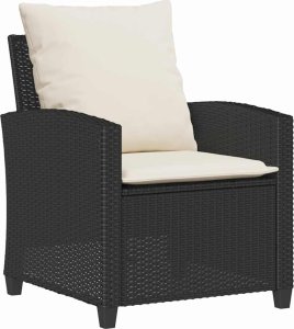 vidaXL 4-cz. zestaw wypoczynkowy do ogrodu, poduszki, czarny rattan PE 4