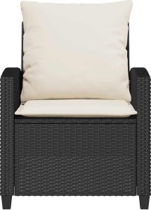 vidaXL 4-cz. zestaw wypoczynkowy do ogrodu, poduszki, czarny rattan PE 5