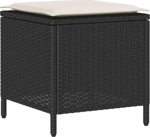 vidaXL 4-cz. zestaw wypoczynkowy do ogrodu, poduszki, czarny rattan PE 6