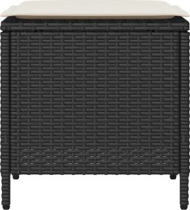 vidaXL 4-cz. zestaw wypoczynkowy do ogrodu, poduszki, czarny rattan PE 7