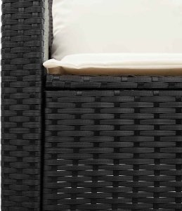 vidaXL 4-cz. zestaw wypoczynkowy do ogrodu, poduszki, czarny rattan PE 8