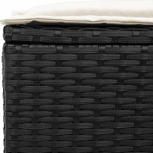 vidaXL 4-cz. zestaw wypoczynkowy do ogrodu, poduszki, czarny rattan PE 9