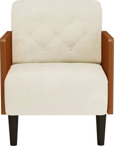 vidaXL Sofa Fotel z Podłokietnikami Kremowy 55 cm Aksamit 3