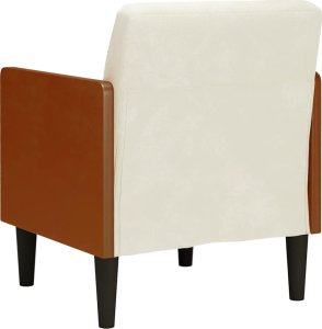 vidaXL Sofa Fotel z Podłokietnikami Kremowy 55 cm Aksamit 5