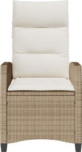 vidaXL Rozkładany fotel ogrodowy ze stolikiem bocznym Beżowy 5