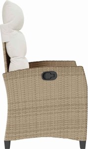 vidaXL Rozkładany fotel ogrodowy ze stolikiem bocznym Beżowy 6