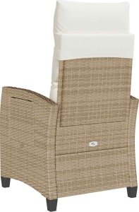 vidaXL Rozkładany fotel ogrodowy ze stolikiem bocznym Beżowy 7