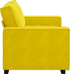 vidaXL Sofa 2-osobowa, żółta, 120 cm, tapicerowana aksamitem 5