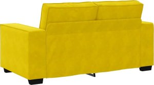 vidaXL Sofa 2-osobowa, żółta, 120 cm, tapicerowana aksamitem 6
