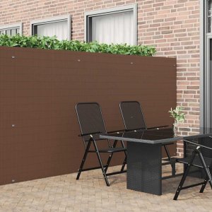 vidaXL Ogrodzenie dwustronne brązowe 1,8x3 m PVC 1
