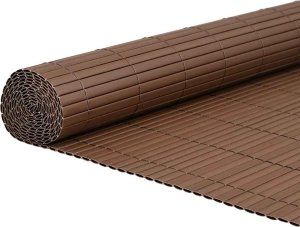 vidaXL Ogrodzenie dwustronne brązowe 1,8x3 m PVC 2