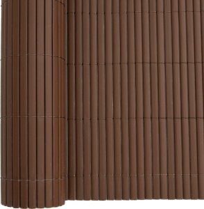vidaXL Ogrodzenie dwustronne brązowe 1,8x3 m PVC 8