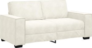vidaXL Sofa 2-osobowa, kremowy, 140 cm, tapicerowana aksamitem 2