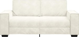 vidaXL Sofa 2-osobowa, kremowy, 140 cm, tapicerowana aksamitem 4