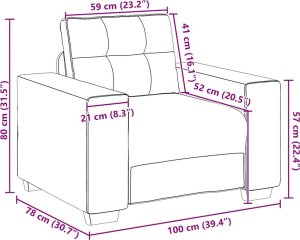 vidaXL Sofa Fotel Brązowy 59 cm Aksamit 9