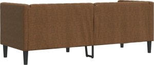 vidaXL Sofa Chesterfield z wałkami, 3-os., brązowa, sztuczny zamsz 6