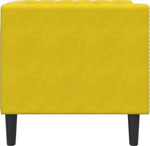 vidaXL Fotel Chesterfield, żółty, tapicerowany aksamitem 5