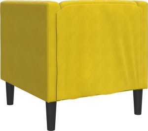vidaXL Fotel Chesterfield, żółty, tapicerowany aksamitem 6