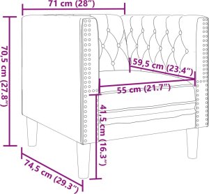 vidaXL Fotel Chesterfield, żółty, tapicerowany aksamitem 9