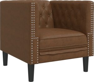 vidaXL 3-cz. wypoczynek Chesterfield z wałkami, brązowy, zamszowy 6