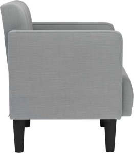 vidaXL Sofa Fotel z Podłokietnikami Jasnoszary 53 cm Tkanina 4