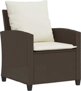 vidaXL 4-cz zestaw wypoczynkowy do ogrodu, poduszki, brązowy rattan PE 4