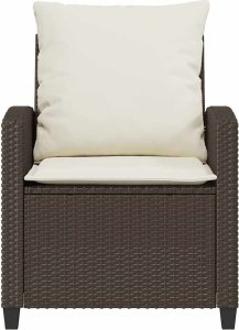 vidaXL 4-cz zestaw wypoczynkowy do ogrodu, poduszki, brązowy rattan PE 5
