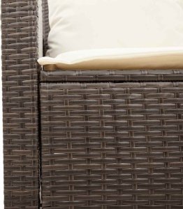 vidaXL 4-cz zestaw wypoczynkowy do ogrodu, poduszki, brązowy rattan PE 8