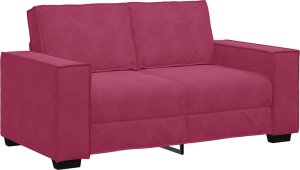 vidaXL Sofa 2-osobowa, winna czerwień, 120 cm, tapicerowana aksamitem 2