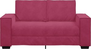 vidaXL Sofa 2-osobowa, winna czerwień, 120 cm, tapicerowana aksamitem 4