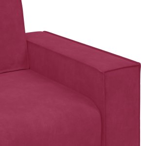 vidaXL Sofa 2-osobowa, winna czerwień, 120 cm, tapicerowana aksamitem 7