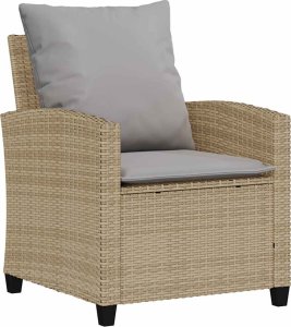 vidaXL 4-cz. zestaw mebli ogrodowych z poduszkami, beżowy, polirattan 4