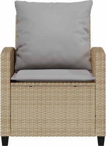 vidaXL 4-cz. zestaw mebli ogrodowych z poduszkami, beżowy, polirattan 5