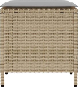 vidaXL 4-cz. zestaw mebli ogrodowych z poduszkami, beżowy, polirattan 7