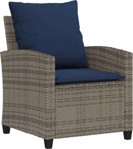 vidaXL 4-cz. zestaw wypoczynkowy do ogrodu, poduszki, szary, rattan PE 4