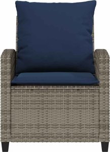 vidaXL 4-cz. zestaw wypoczynkowy do ogrodu, poduszki, szary, rattan PE 5