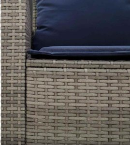 vidaXL 4-cz. zestaw wypoczynkowy do ogrodu, poduszki, szary, rattan PE 8