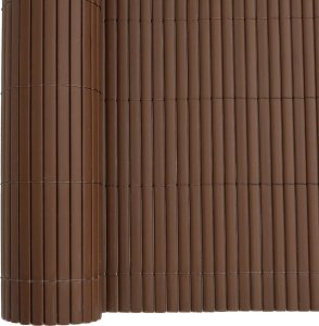 vidaXL Ogrodzenie Ogrodowe Dwustronne Brązowe 1,8x5 m PVC 8