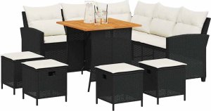 vidaXL 6-częściowy zestaw ogrodowy z poduszkami w kształcie litery L 3