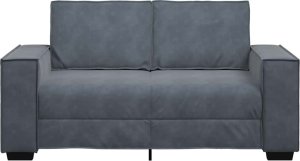 vidaXL Sofa 2-osobowa, ciemnoszary, 120 cm, tapicerowana aksamitem 4