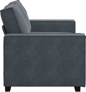 vidaXL Sofa 2-osobowa, ciemnoszary, 120 cm, tapicerowana aksamitem 5